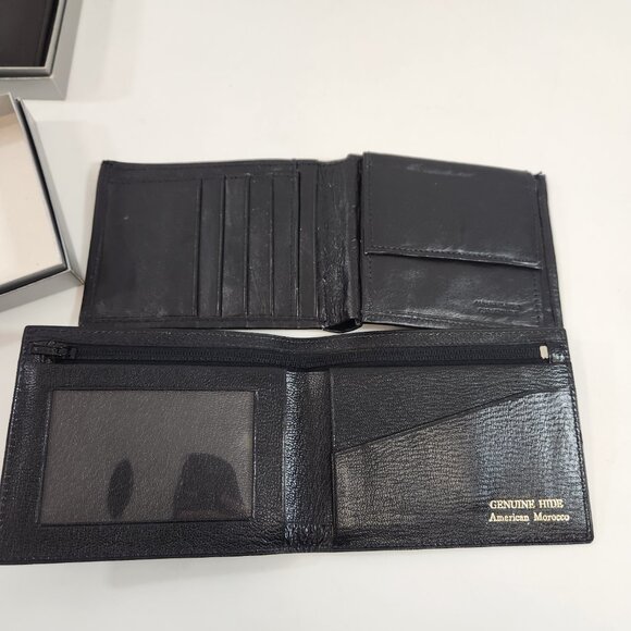 Vintage Leather Wallet Bundle Buxton Fina Brown & Black - Picture 11 of 16